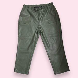 Women’s Plus size ASOS army green  faux leather joggers in size 16